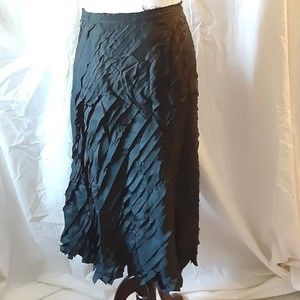 Chelsea & Theodore Skirt 10 Aline Silk Ribbon Black Boho New w/Tags